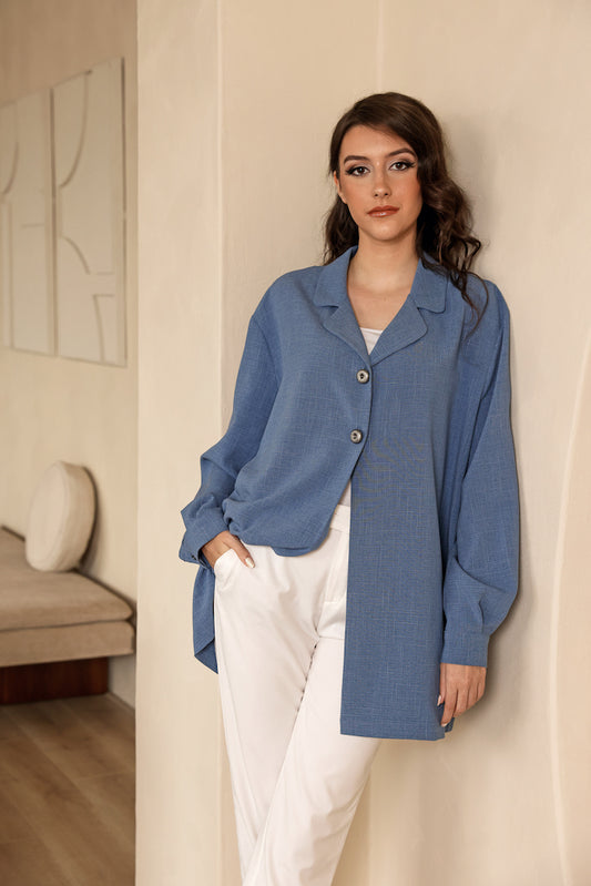 Oversized blue blouse