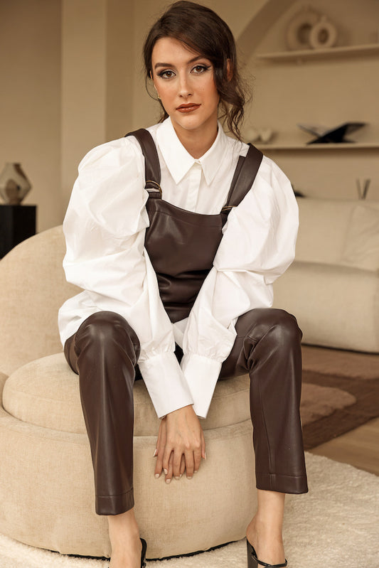Chocolate PU trousers