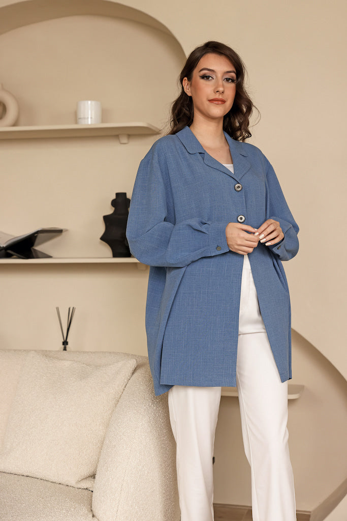 Oversized blue blouse